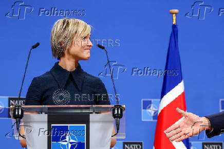 NATO Secretary General Rutte holds joint presser with Iceland's Prime Minister Frostadottir, in Brussels