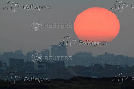 The sun sets over Gaza