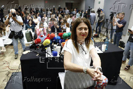 La exmilitante socialista Leire Díez durante una rueda de prensa tras solicitar su baja en el PSOE