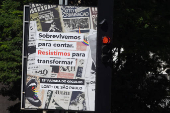 Vista de painéis na avenida paulista, parada LGBT+