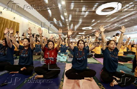 Guinness World Records attempt on International Day of Yoga in Bangalore