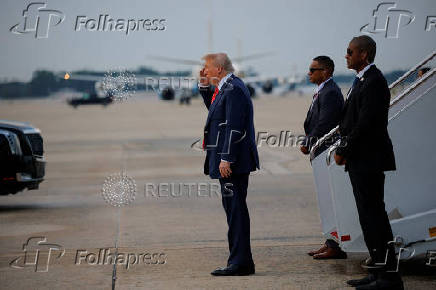 U.S. President Trump arrives from the NATO summit in The Hague, at Joint Base Andrews