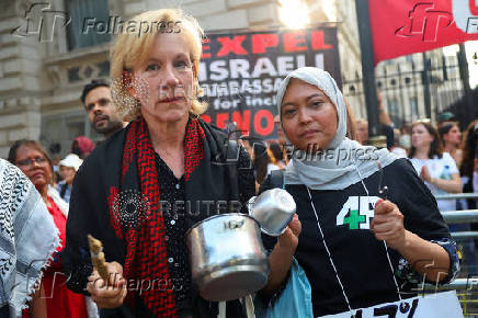 Pro-Palestinian protest outside Downing Street in London
