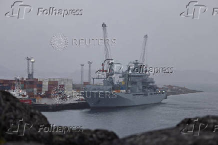 The German Navy transport ship FGS Berlin visits Nuuk