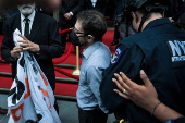 Anti-Trump and billionaire protest in midtown Manhattan in New York City