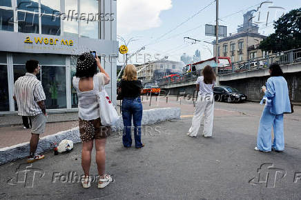 Aftermath of a Russian strike in Kyiv