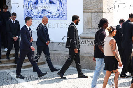 Funeral of Liverpool's Portuguese soccer player Diogo Jota and his brother Andre Silva, who died in a car crash near Zamora, Spain