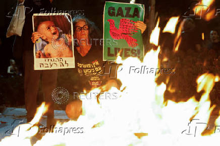 Protest demanding release of hostages held in Gaza, in Tel Aviv