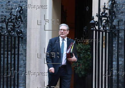 British Prime Minister Keir Starmer leaves for Prime Minister's Questions