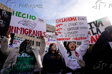 FILE PHOTO: Protesters rally against possible ICE raids in Oklahoma City