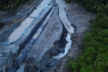 Romania's Praid salt mine is at risk of collapse after the rains of the last few days and the large amount of water accumulated on the slopes