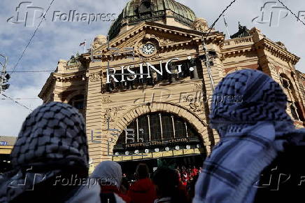 Pro-Palestine rally for Gaza in Melbourne