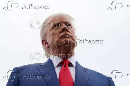 U.S. President Trump departs for Hagerstown from Morristown Municipal Airport in Morristown