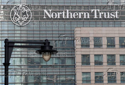 FILE PHOTO: The Northern Trust logo is seen at their offices at Canary Wharf financial district in London
