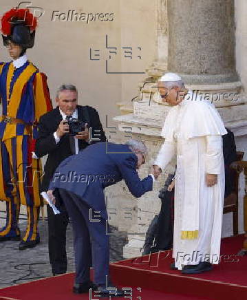 Pope Leo XIV attends audience in the Vatican