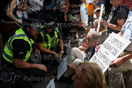 Protest calling for the de-proscription of the Palestine Action group, in Manchester