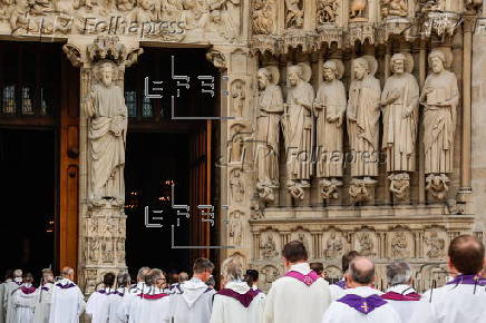 Funeral of French Cardinal Andre Vingt-Trois at Notre-Dame Cathedral