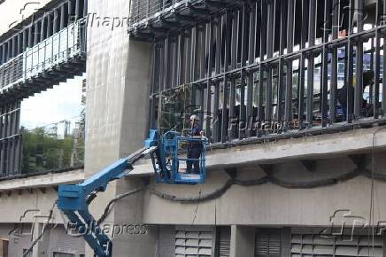 Obras da estação Aeroporto de Congonhas em SP