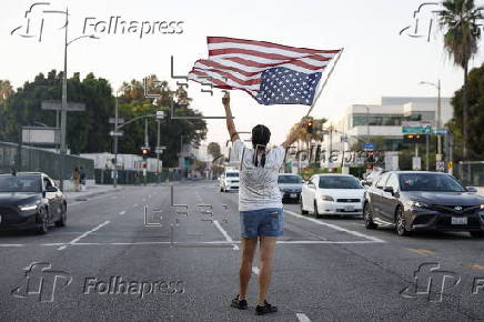 Immigration rights protest in Los angeles