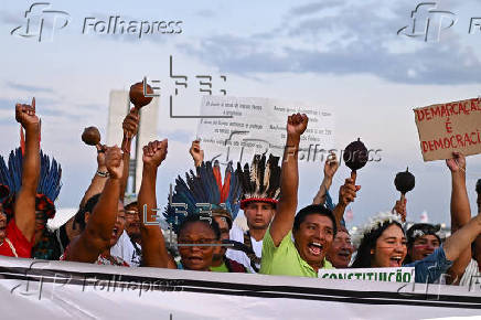 Indígenas en Brasil protestan por la 'Ley del Marco Temporal'