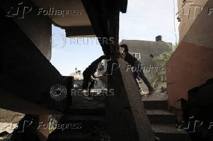 Aftermath of an Israeli strike in Jabalia