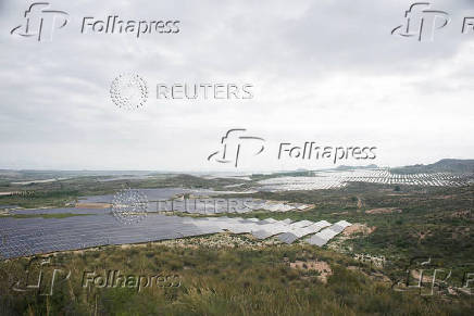 A view shows solar panels in Mula, Murcia Region