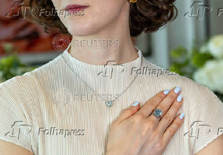 A Sotheby?s staff holds 
