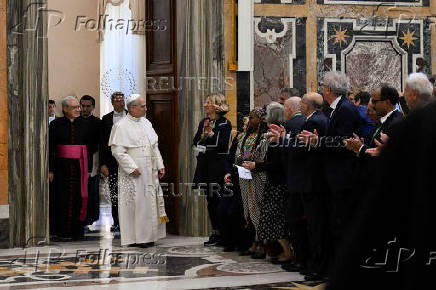 Pope Leo XIV meets with members of the Centesimus Annus Foundation, at the Vatican