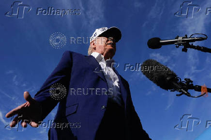 U.S. President Trump boards Air Force One at Morristown Municipal Airport