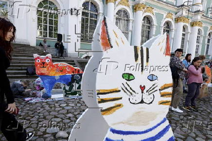 Hermitage Cat Day celebration in St. Petersburg
