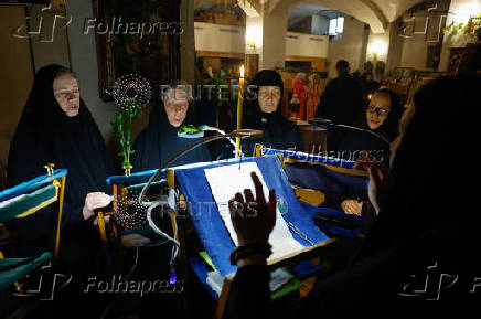 Parishioners celebrate Holy Trinity Day at damaged convent in Donetsk region amid Russia-Ukraine conflict