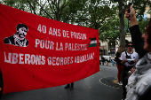 Protesters gather in Paris to demand the release of Georges Ibrahim Abdallah