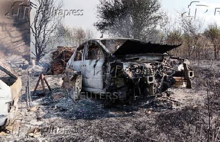 Wildfires in the village of Buchinci, near Skopje