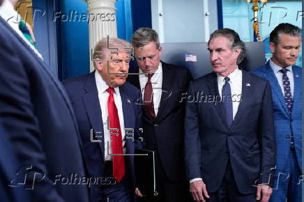 US President Donald Trump addresses the media at the White House