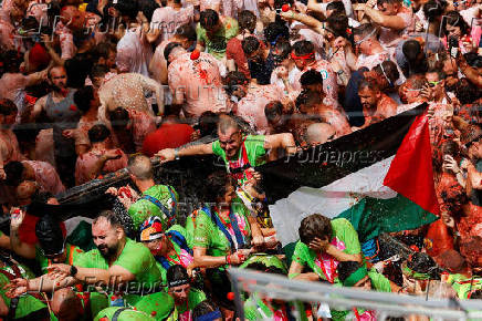 The annual 'La Tomatina' food fight festival, in Bunol
