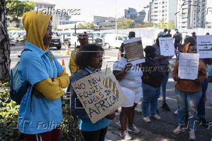 Environmental activists protest against TotalEnergies in Johannesburg