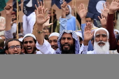 People protest against India in Peshawar