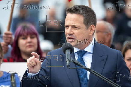 Presidential candidate Rafal Trzaskowskis campaigns in in Wloclawek