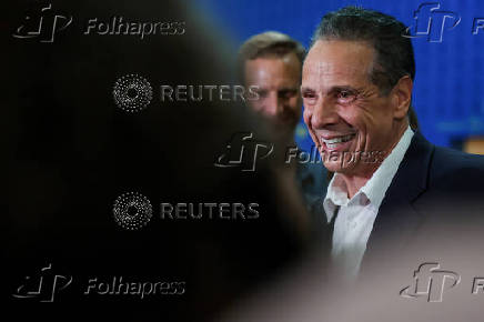 Andrew Cuomo votes in the New York City primary election in New York
