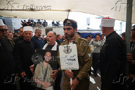 Funeral for Israeli soldier Captain Amir Saad, in the Druze village Yanuh-Jat