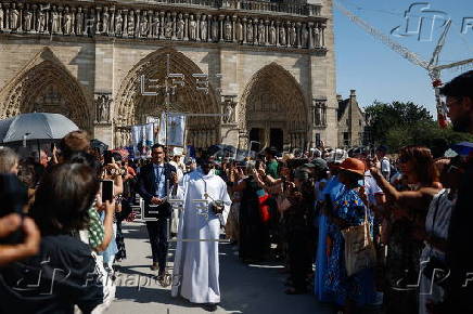 Feast of the Assumption procession at Notre Dame Cathedral