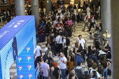 Movimento intenso no saguão de embarque do aeroporto de Congonhas