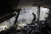 Aftermath of an Israeli strike in Jabalia