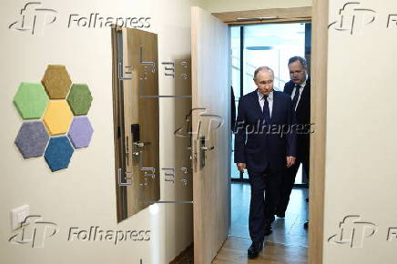 Russian President Vladimir Putin visits the Bauman Moscow State Technical University