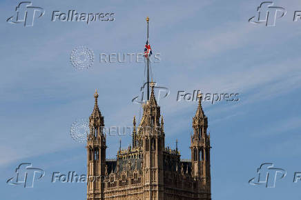 UK Parliament flags at half-mast following the death of Pope Francis