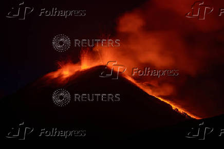 Lava flows from Mount Etna