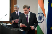 German Foreign Minister Wadephul and Indian Foreign Minister Jaishankar speak to the media,  in Berlin