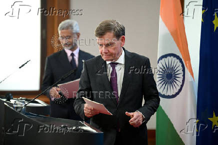 German Foreign Minister Wadephul and Indian Foreign Minister Jaishankar speak to the media,  in Berlin
