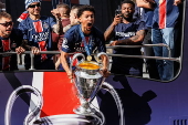 PSG victory parade on Champs Elysee