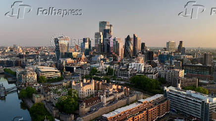 A drone view of the City of London